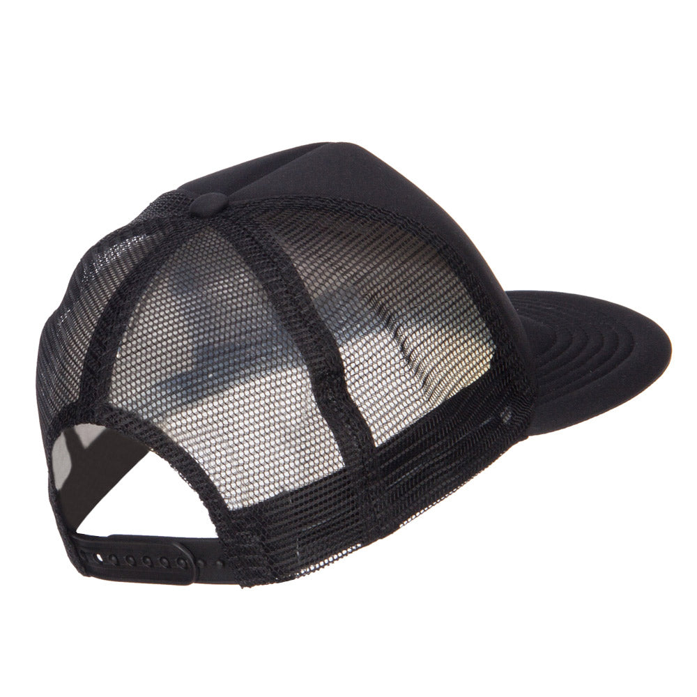 Flat Bill Trucker Snapback Cap