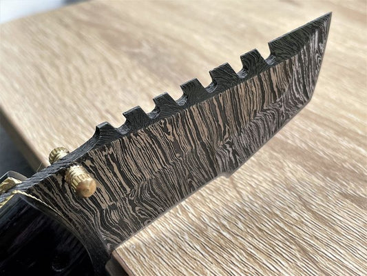 Tactical Urban Guardian Folding Pocket Knife – 8" Handmade Damascus Steel Blade, Pakka Wood Handle