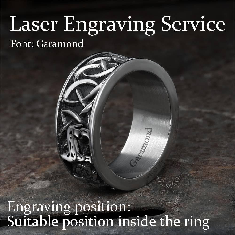 Fenris-wolf Stainless Steel Viking Ring