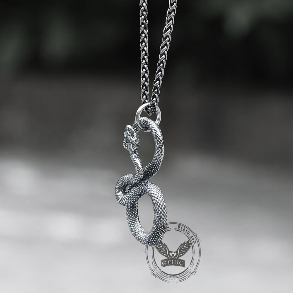 Ferocious Snake Stainless Steel Animal Pendant