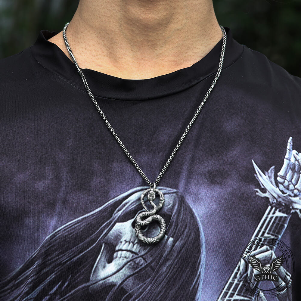 Ferocious Snake Stainless Steel Animal Pendant