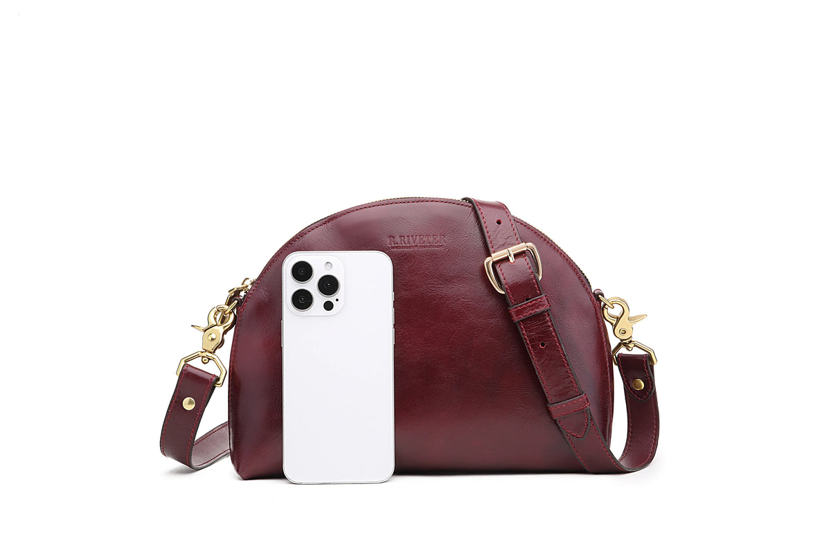 Hopper Crossbody Bag | Cherry Leather