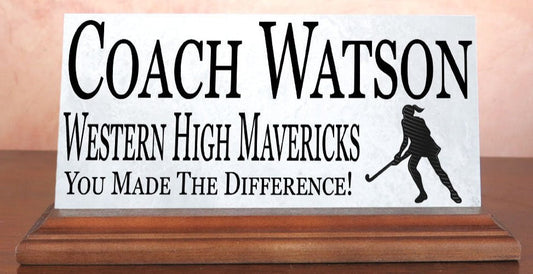 Field Hockey Coach Gift Plaque Custom Team Award For Great Coaches