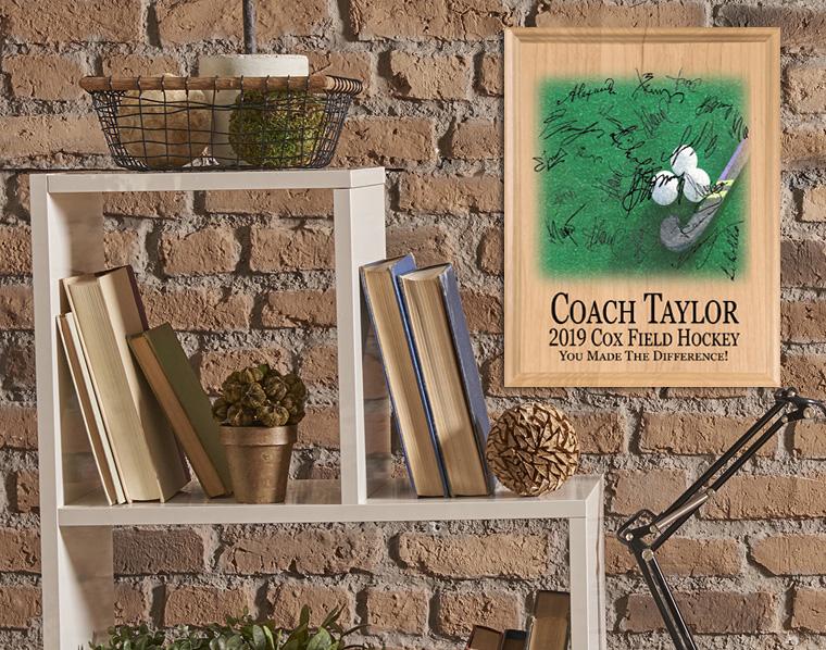 Field Hockey Coach Gift Plaque Personalized and Signable By Team
