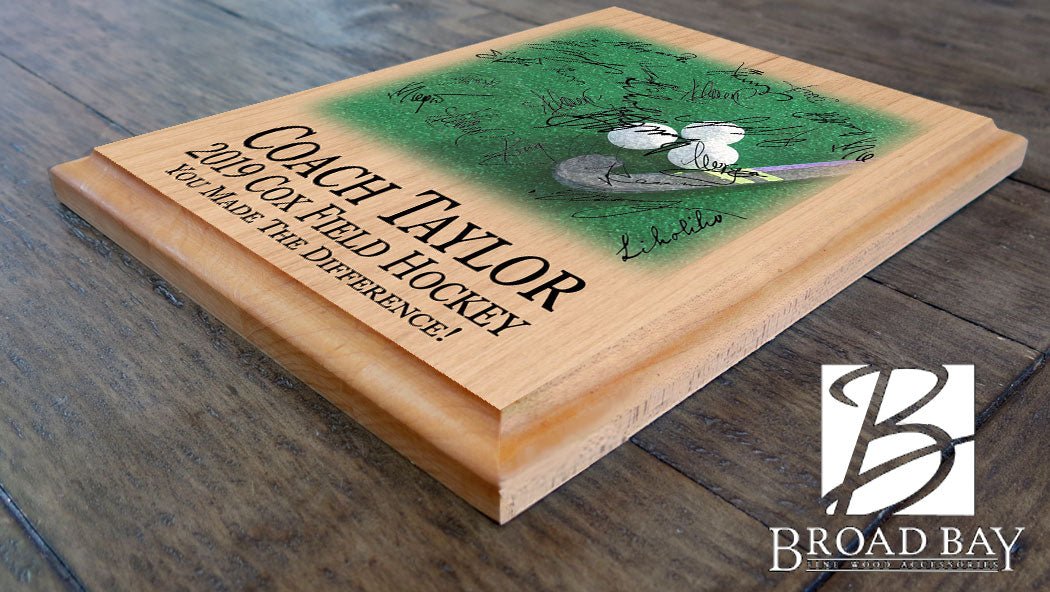 Field Hockey Coach Gift Plaque Personalized and Signable By Team