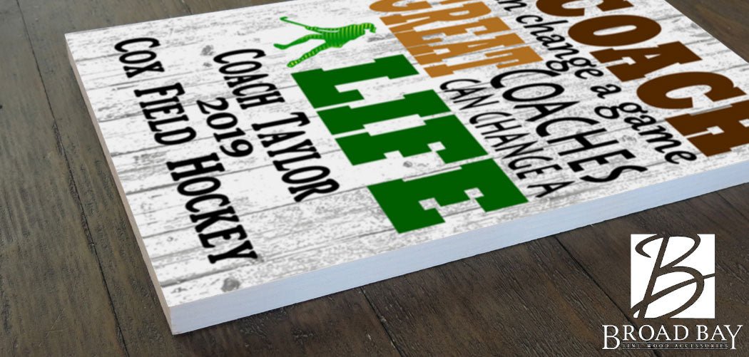 Field Hockey Coach Gift Plaque PERSONALIZED for Great Coaches