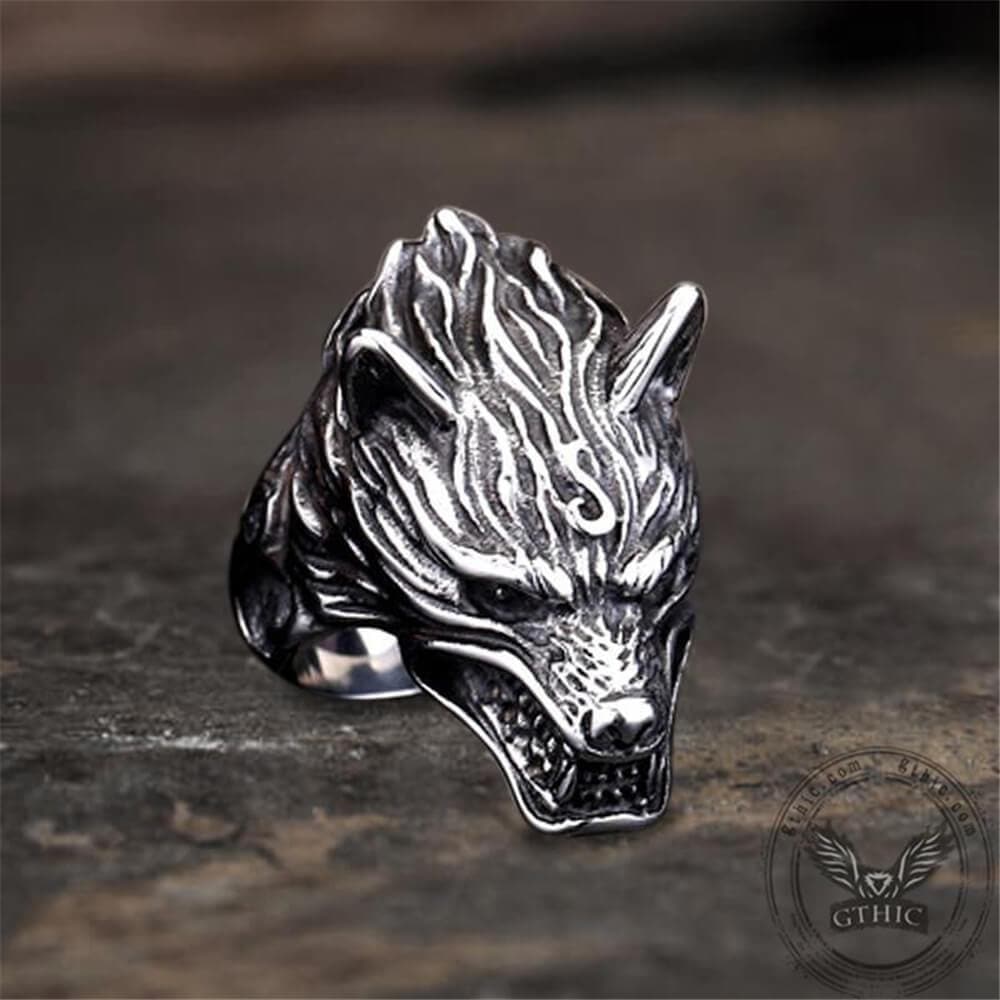 Fierce Wolf Stainless Steel Animal Ring