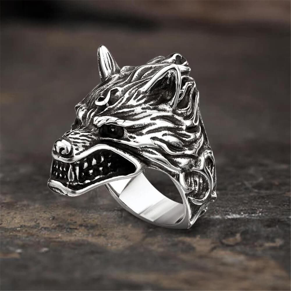 Fierce Wolf Stainless Steel Animal Ring