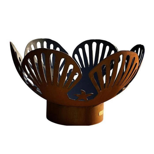 Fire Pit Art Barefoot Beach 41-Inch Handcrafted Carbon Steel Gas Fire Pit