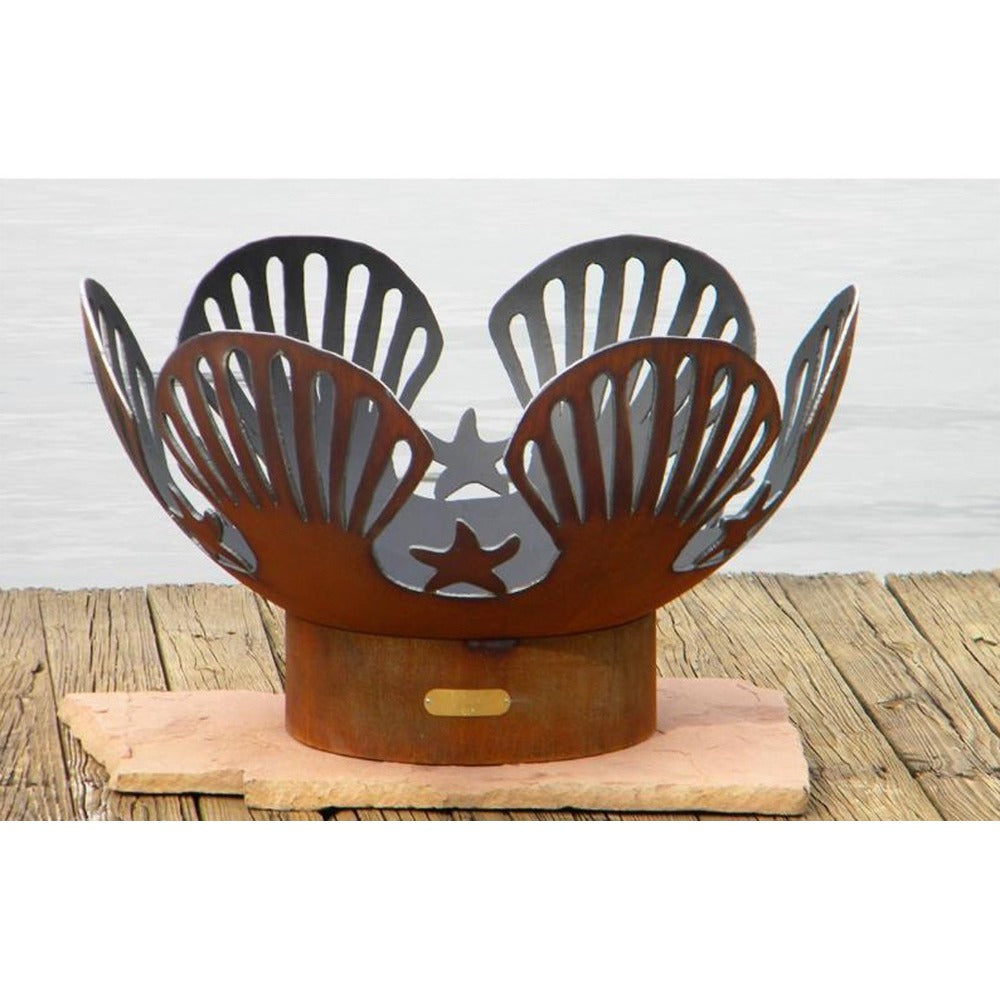 Fire Pit Art Barefoot Beach 41-Inch Handcrafted Carbon Steel Gas Fire Pit