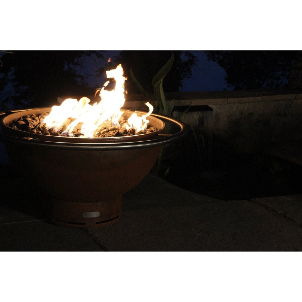 Fire Pit Art Bella Luna 48-Inch Handcrafted Carbon Steel Gas Fire Pit