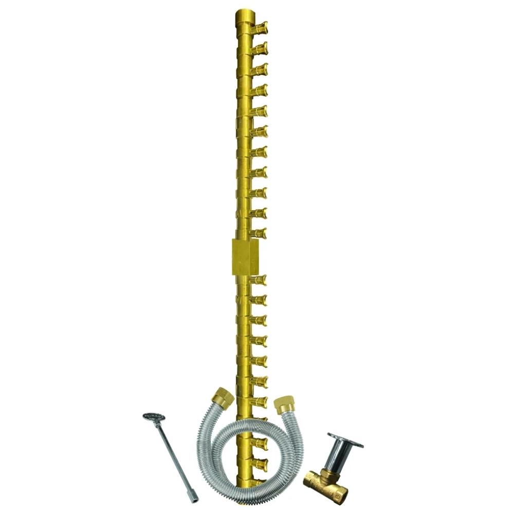 Firegear Pro Series T Burners - Brass Gas Burner