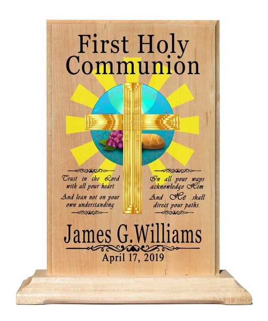 First Communion Gift Personalized 1st Holy Communion Plaque for Boys or Girls