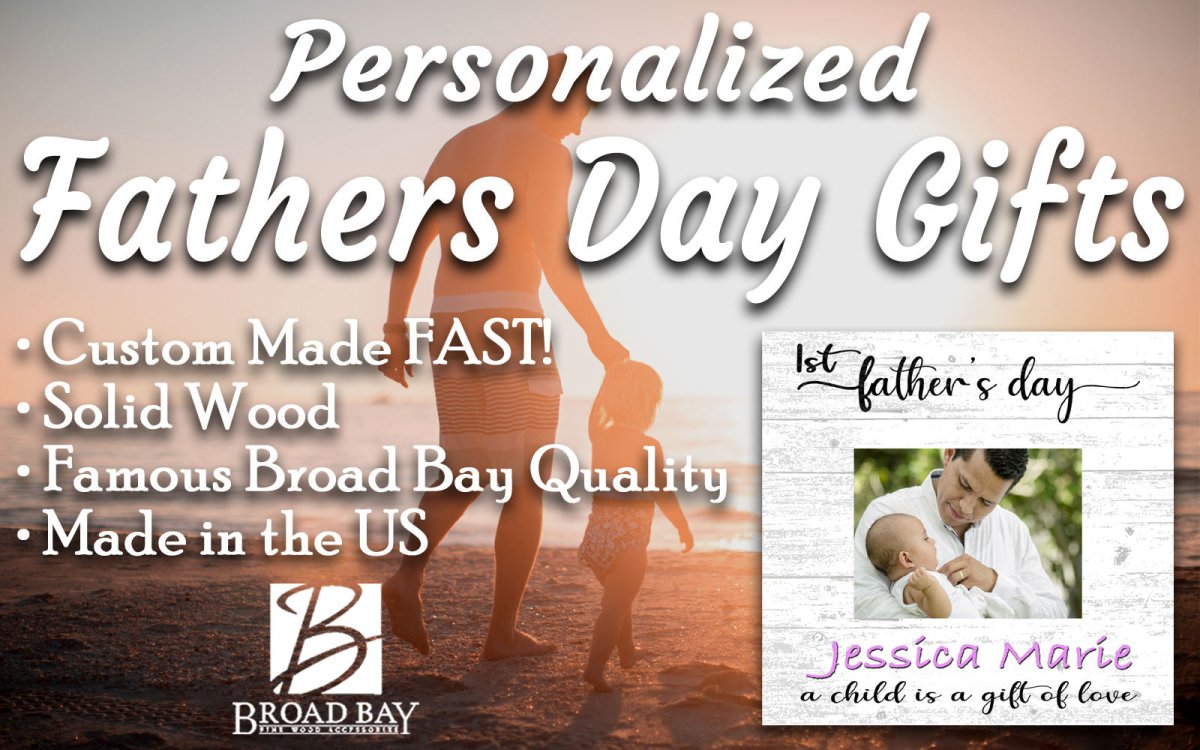 First Father's Day Photo Frame Printed Picture Upload - Personalized - with Customized Name