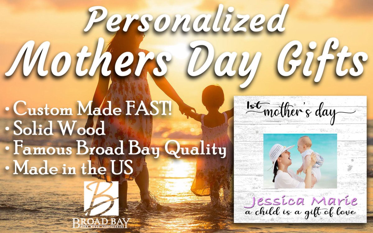 First Mother's Day Photo Frame with Printed Picture On Solid Wood