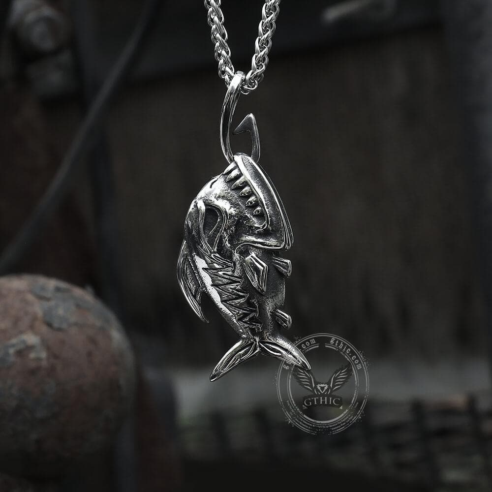 Fish Skeleton Stainless Steel Pendant