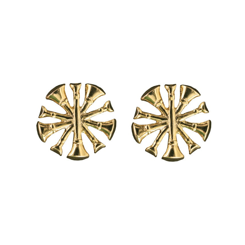 Five Bugles Collar Device - No Shine Metal Pin-On - PAIR