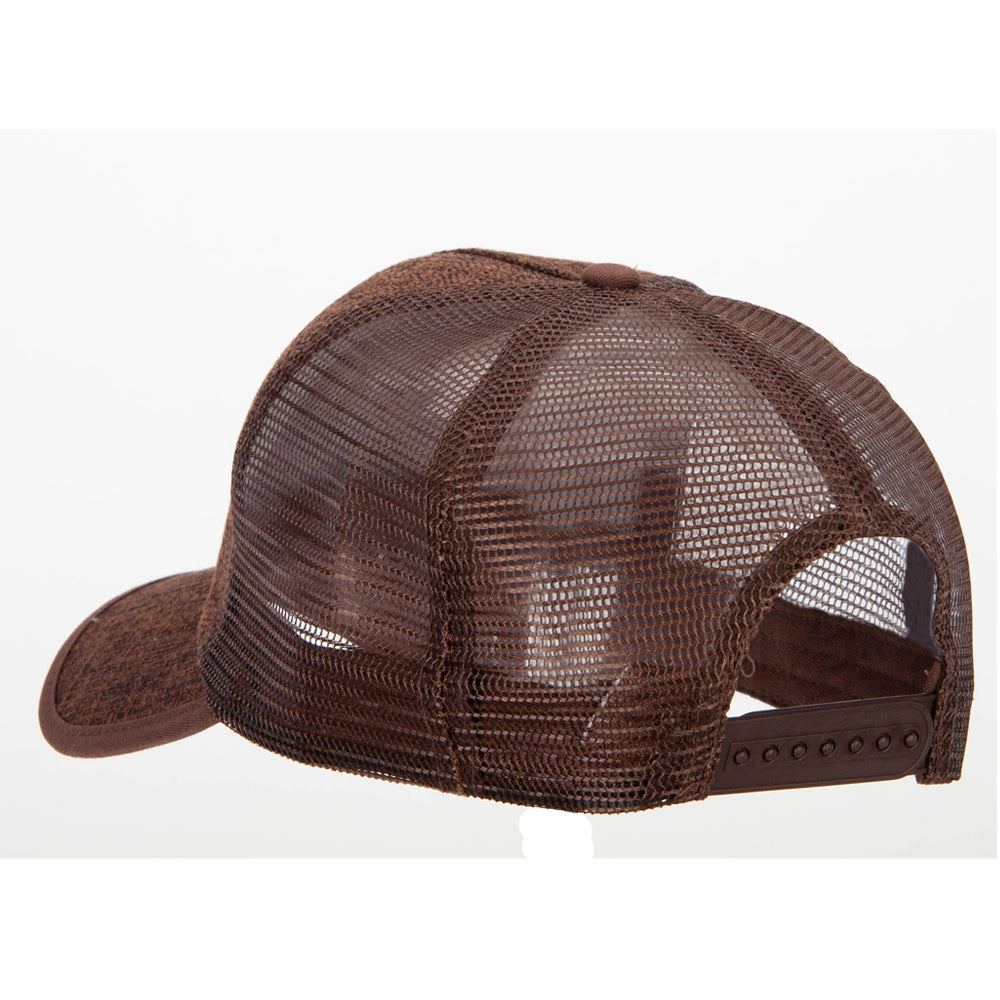 5 Panel Faux Jute High Profile Straw Trucker Cap