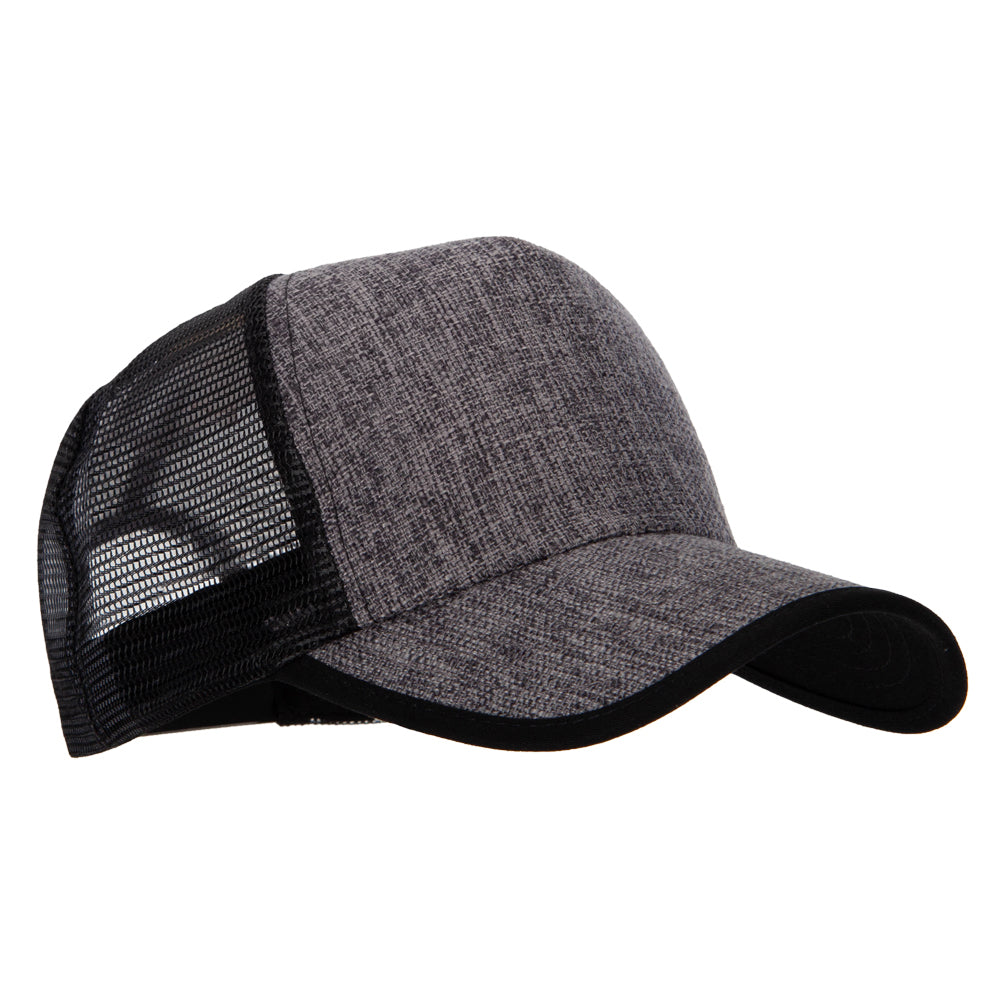 5 Panel Faux Jute High Profile Straw Trucker Cap