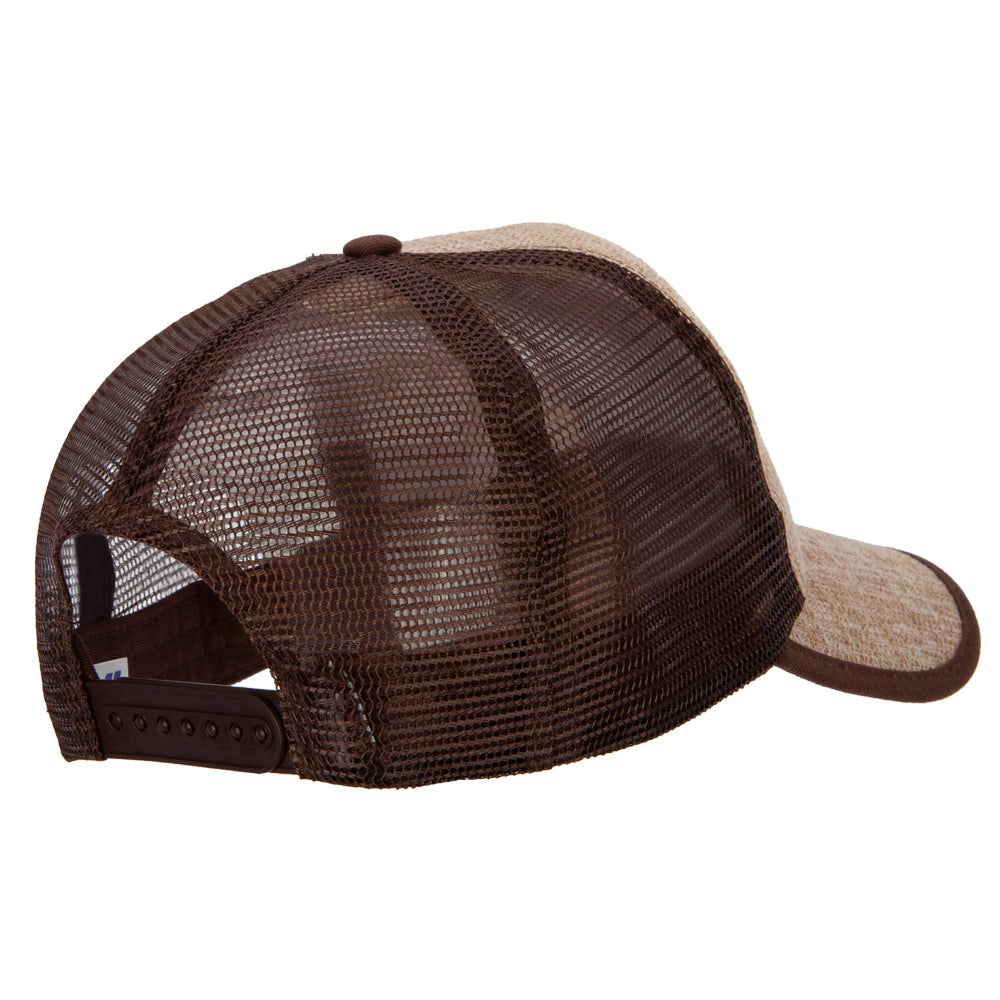 5 Panel Faux Jute High Profile Straw Trucker Cap