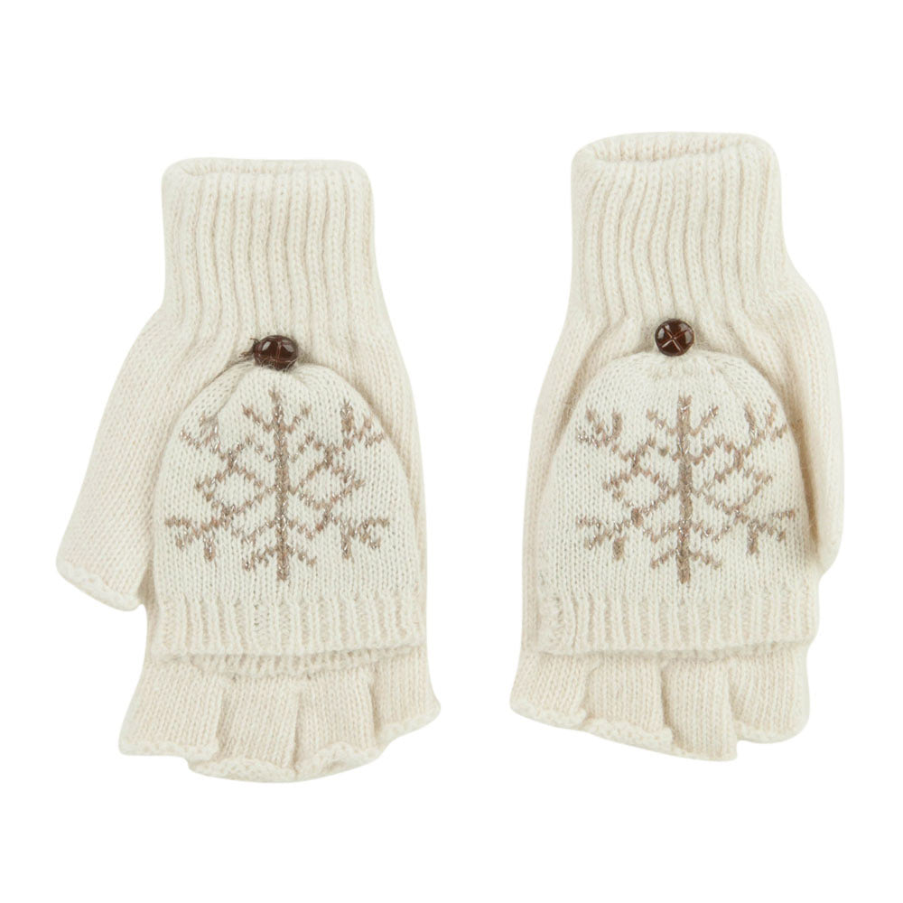 Women's Snowflake Flip Top Mitt Glove