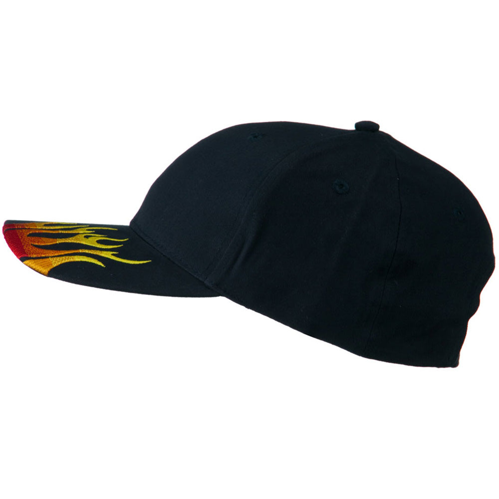 Brushed Cotton Embroidered Flame Logo Cap