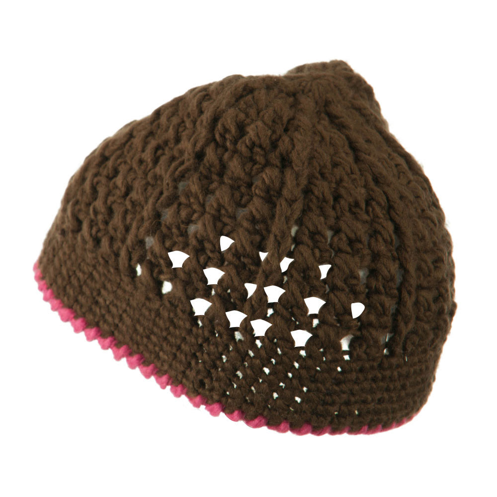 Girl's Flower and Leaf Knit Cap