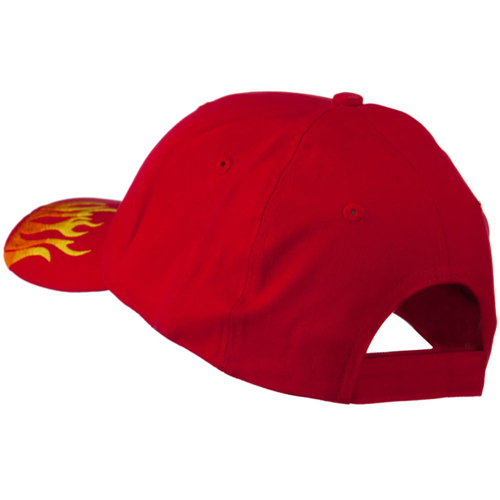 Brushed Cotton Embroidered Flame Logo Cap