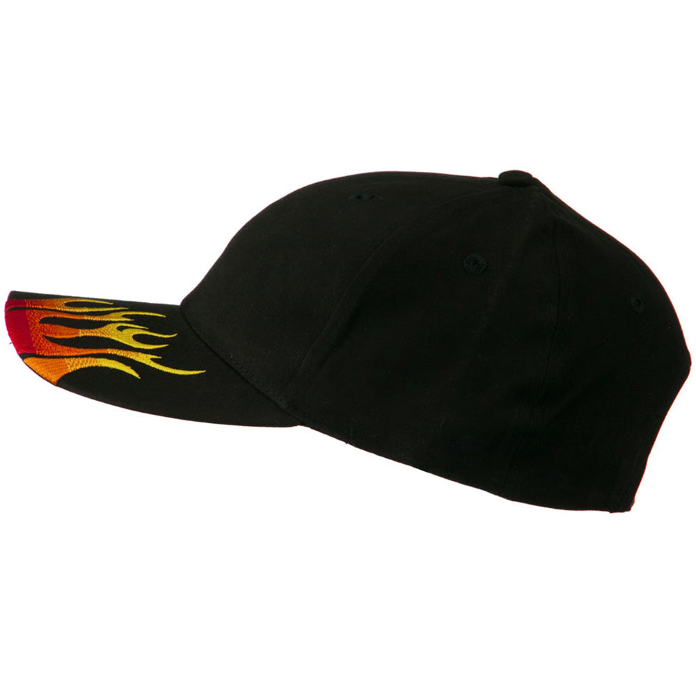 Brushed Cotton Embroidered Flame Logo Cap