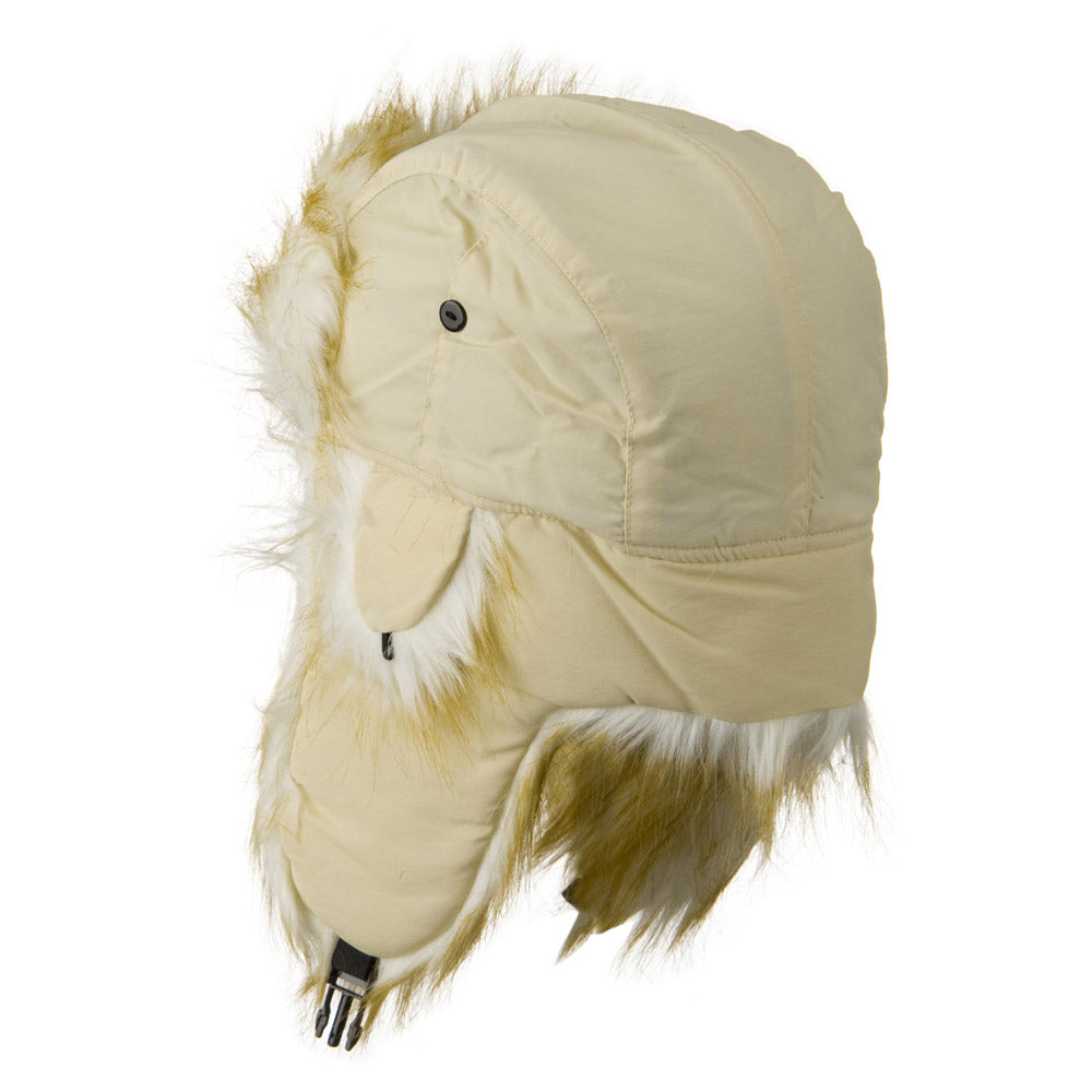 Poly White Faux Fur Lining Trooper Hat