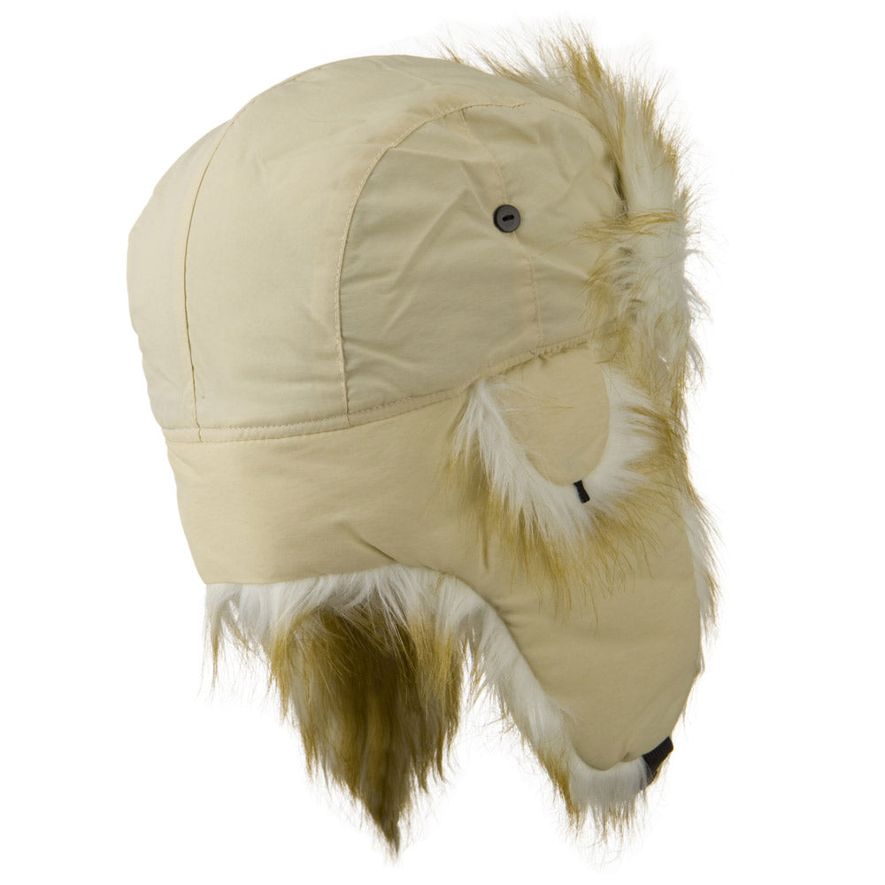 Poly White Faux Fur Lining Trooper Hat