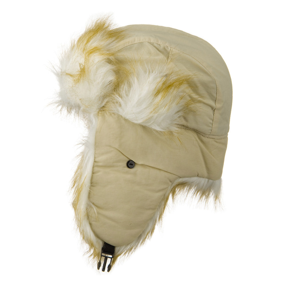 Poly White Faux Fur Lining Trooper Hat