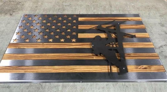 Burnt Steel Lineman Sign