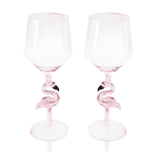 3D Flamingo Wine Glass