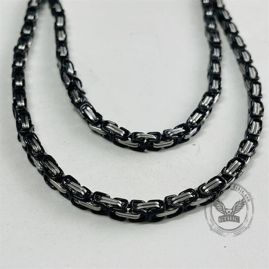 Flat Byzantine Chain Stainless Steel Necklace