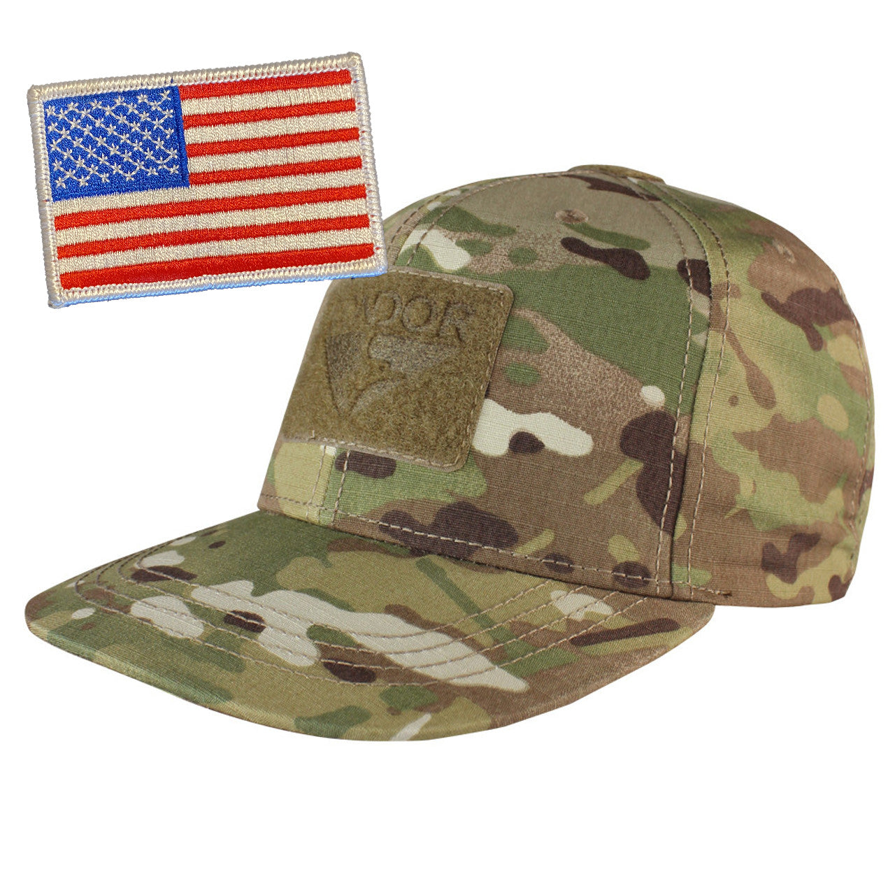 CLOSEOUT: Condor MULTICAM Flat-bill Trucker Cap - w USA Patch