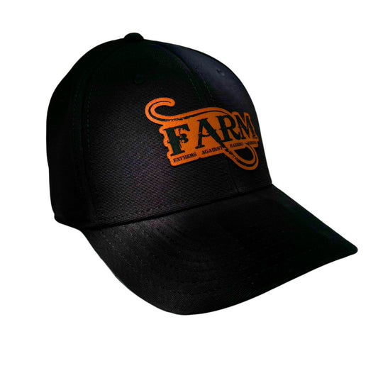 FARM Flex Fit Leather Patch Hat - Black