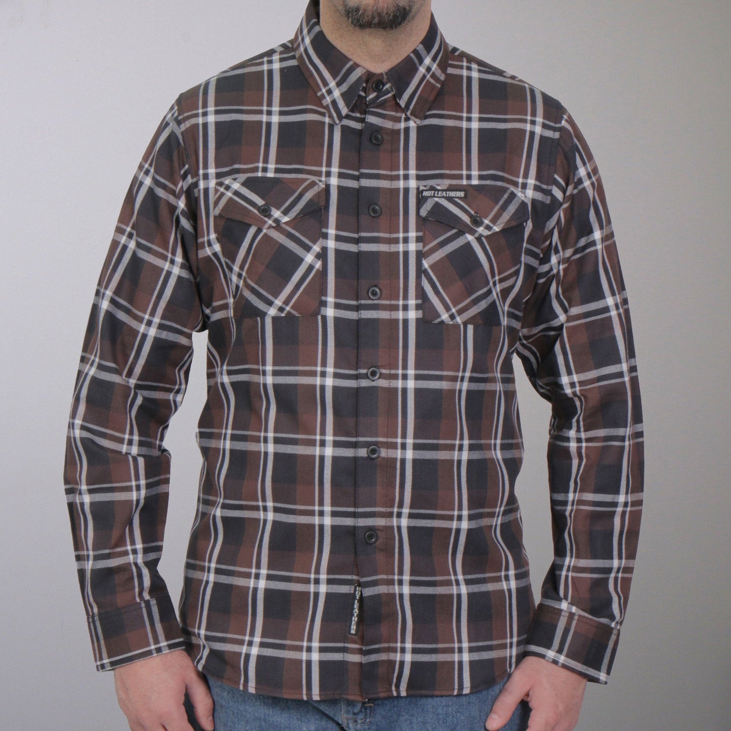 Hot Leathers Men's 'Ash Run' Mult/Color Cotton Flannel Shirt - Button Front - Riding/Casual/ Work Wear - FLM2008