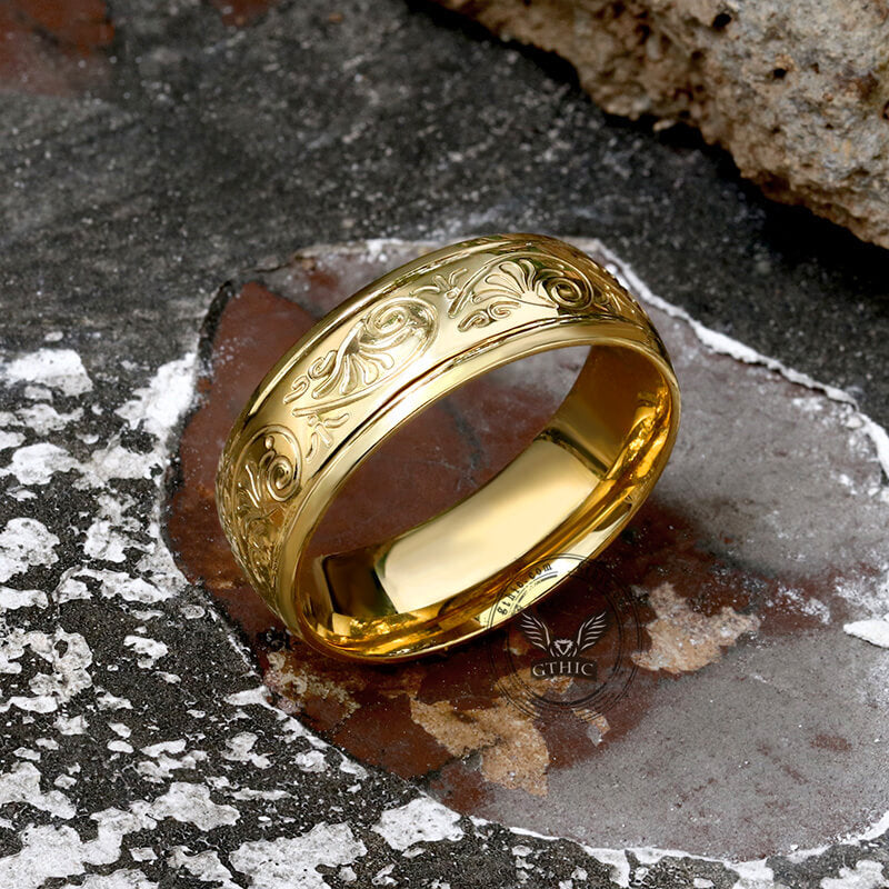 Floral Design Stainless Steel Ring