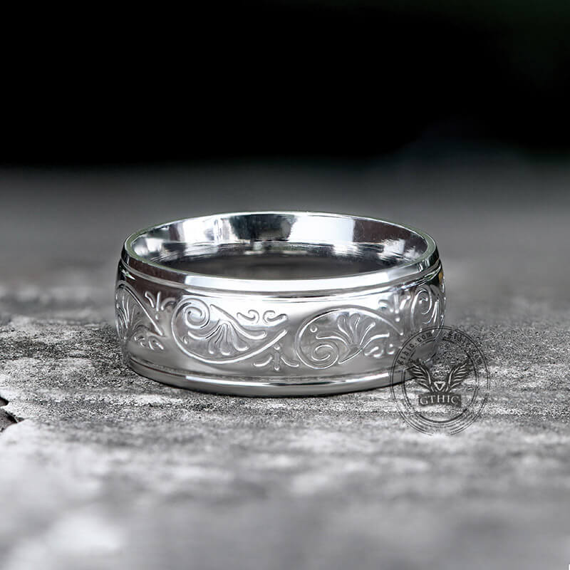 Floral Design Stainless Steel Ring