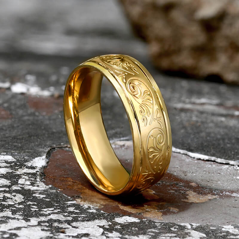 Floral Design Stainless Steel Ring