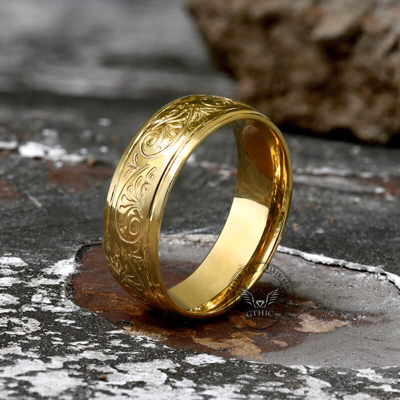 Floral Design Stainless Steel Ring