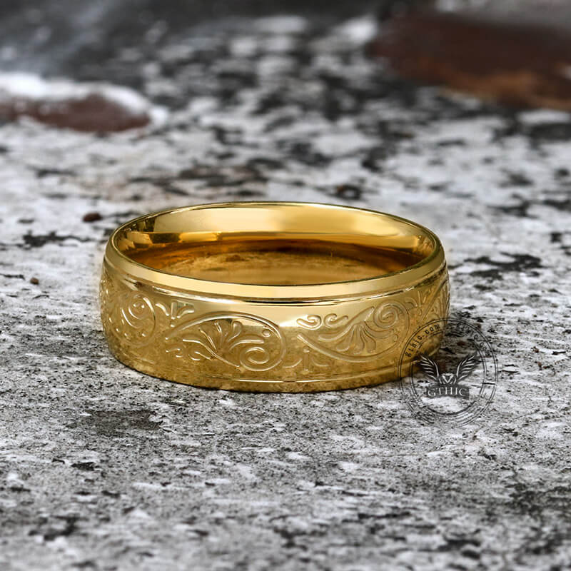 Floral Design Stainless Steel Ring