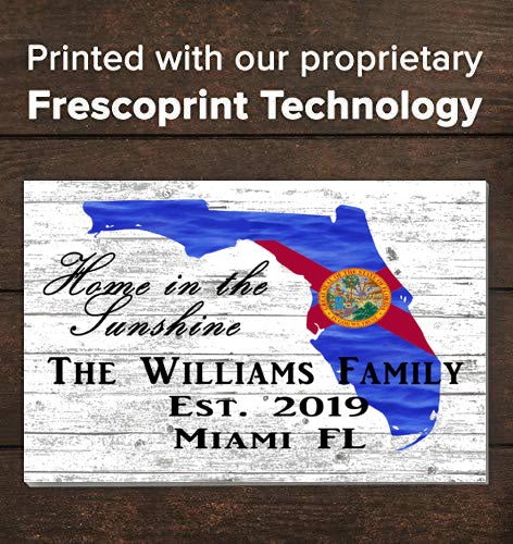 Florida Home Sign Farmhouse Style Personalized Family Name -