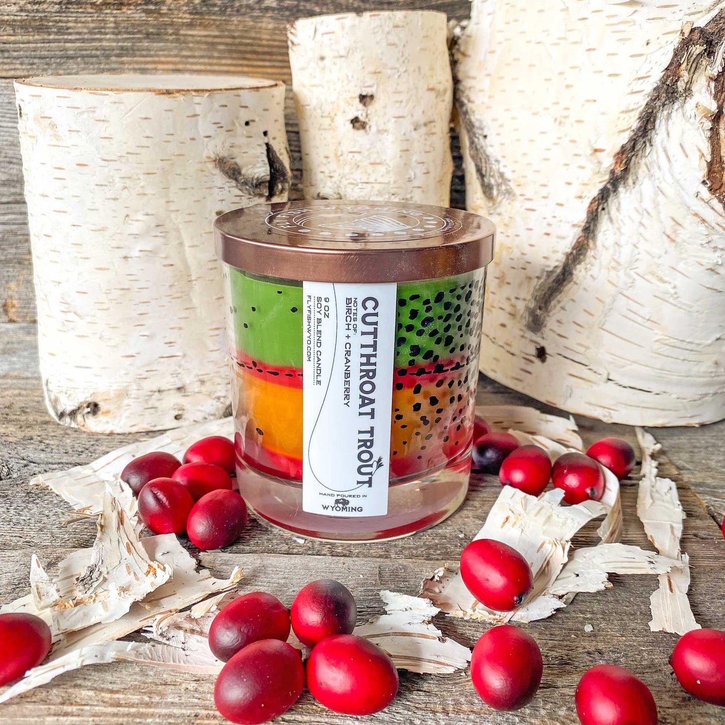 Wyo Cutthroat Trout Pattern Candle