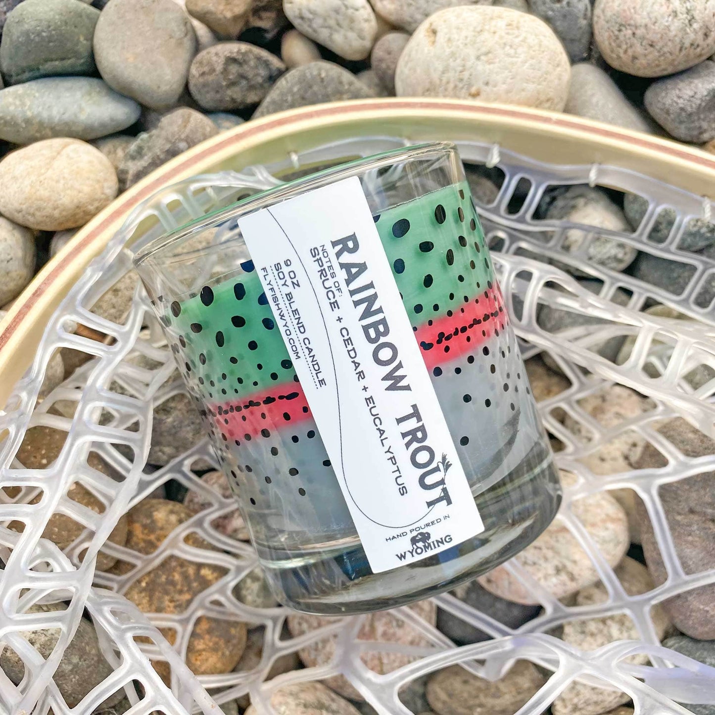 Wyo Rainbow Trout Pattern Candle