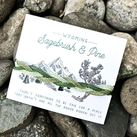 Wyoming Sagebrush + Pine Woven Bracelet