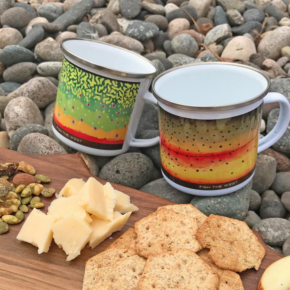 Trout Pattern Camp Mugs