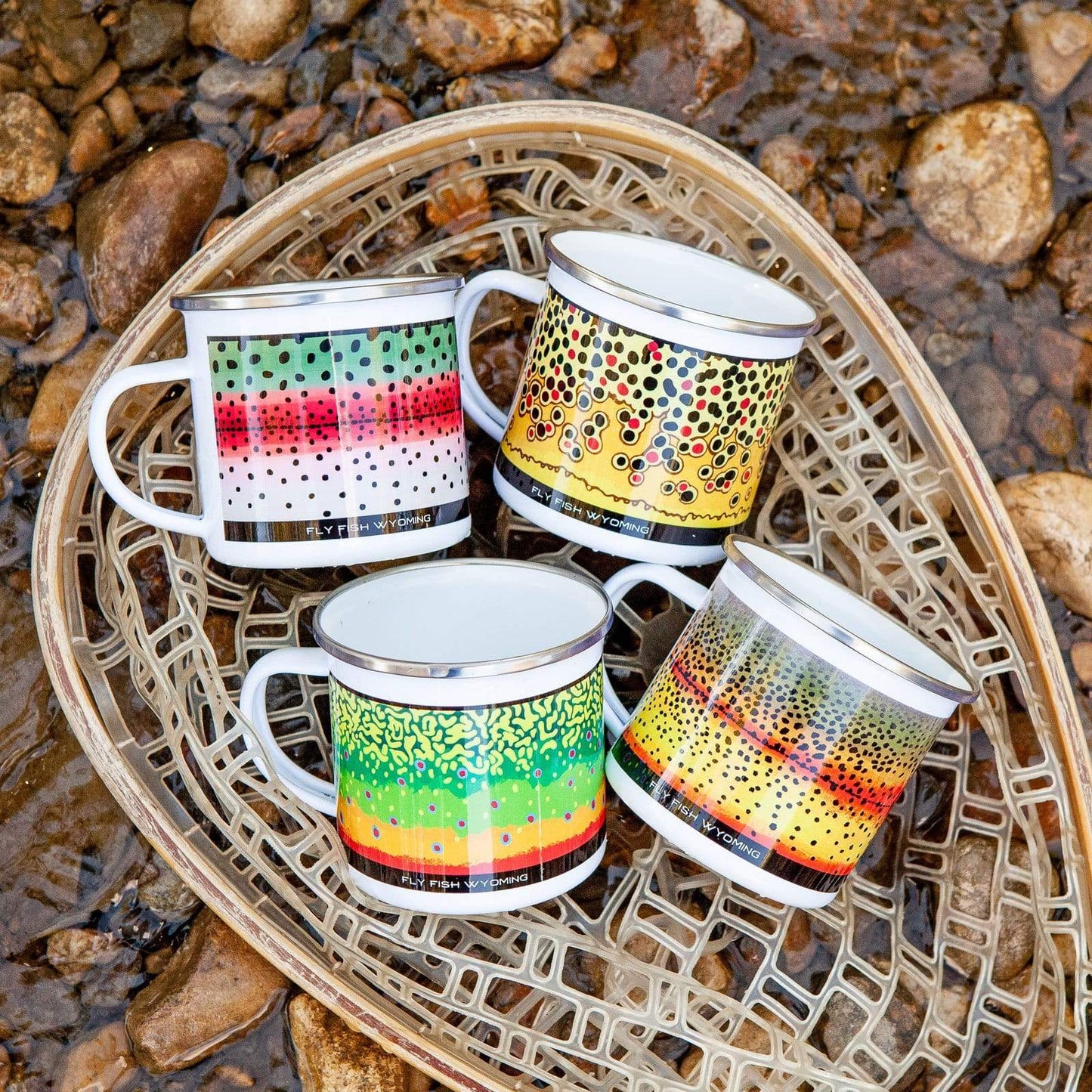 Trout Pattern Camp Mugs