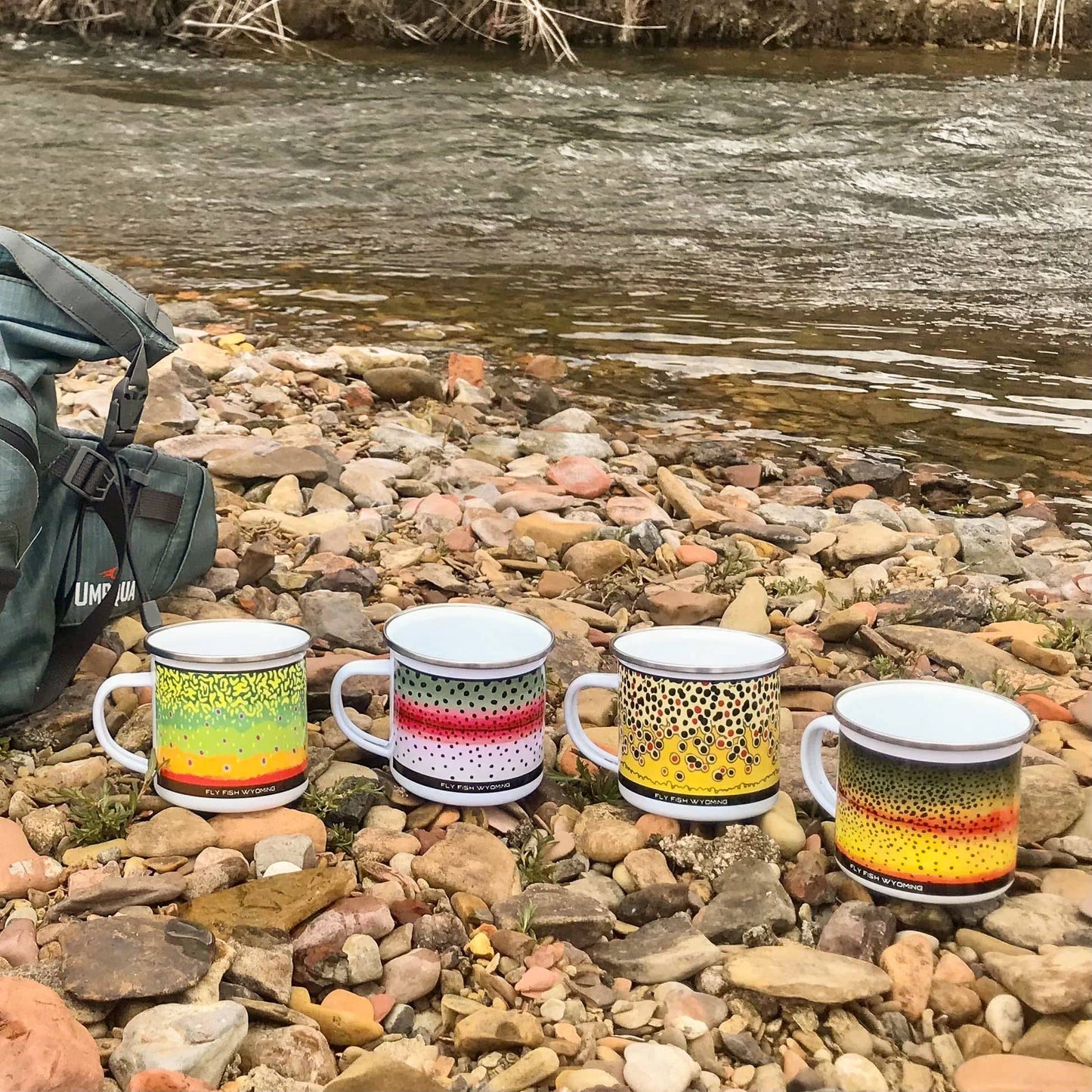 Trout Pattern Camp Mugs